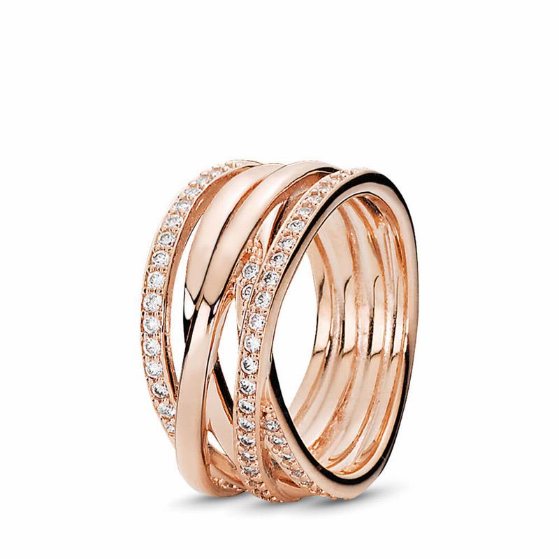 Pandora Sparkling & Polished Lines Stackable Ring Egypt AY5039174